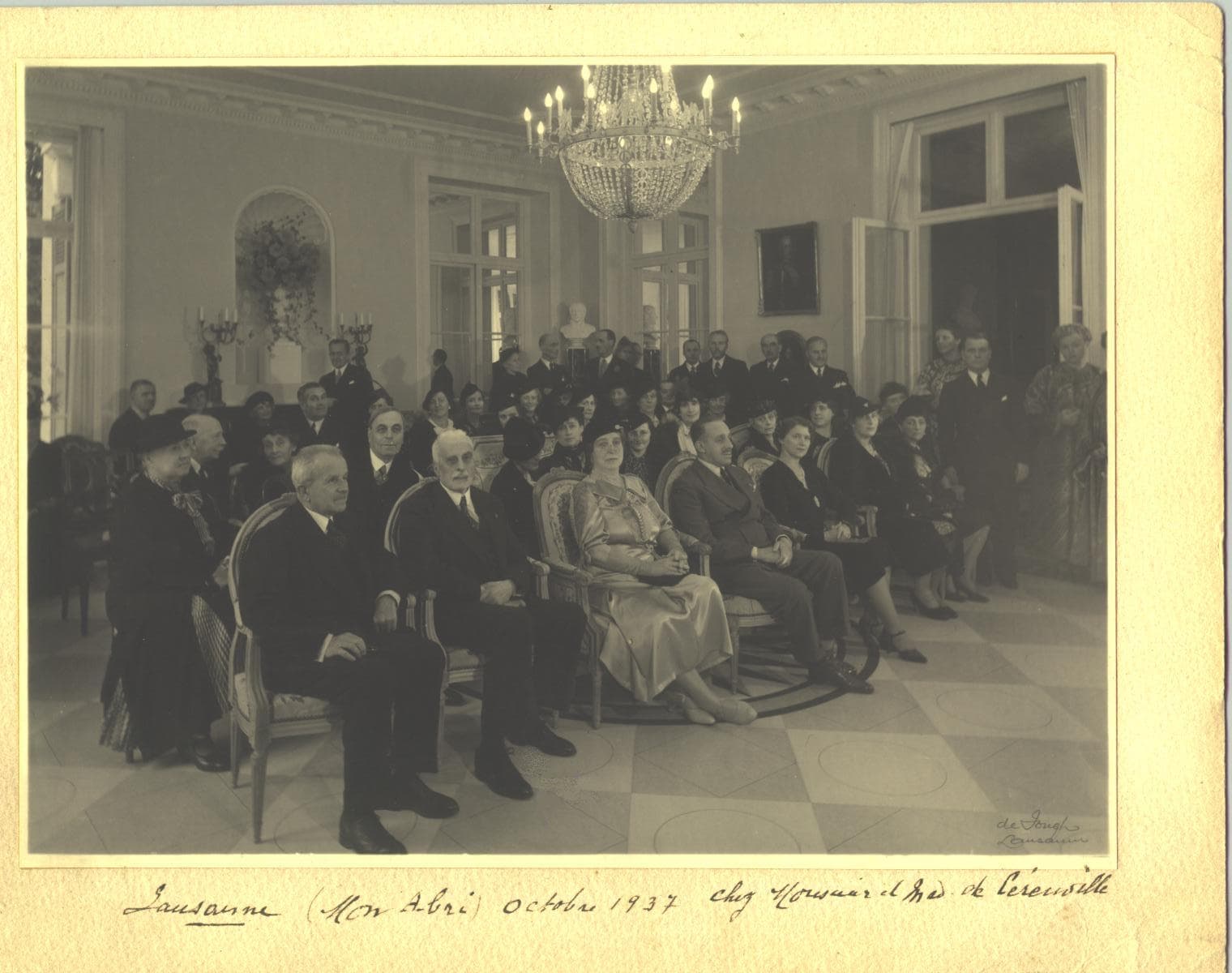 Prince Mofakham in the company of Mr and Mrs Sereuville, Lausanne, October 1937